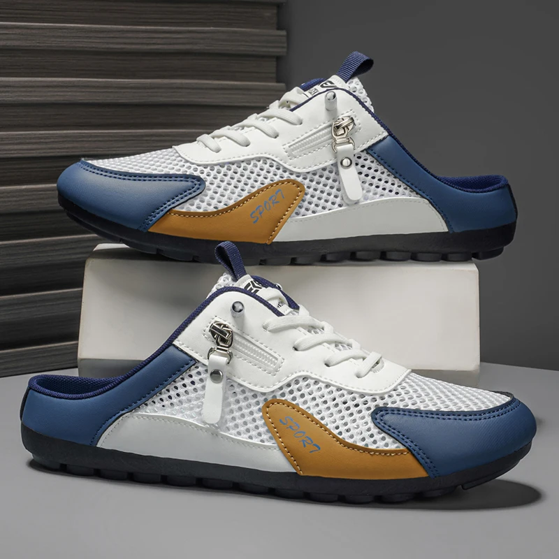 Men'S Shoes Casual Sneakers - 夏用スリッパ男性用トレンディな平底通気性カジュアル屋内屋外ウォーキングシューズメンズスニーカーchanclas de hombre