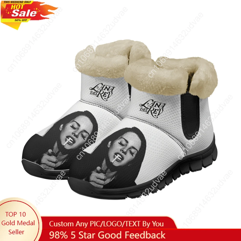 Men'S Shoes Casual Sneakers - ラナ・デル・レイ歌手のぬいぐるみシューズブーツメンズレディース保温スニーカー耐久性のあるブーツカジュアルカップルスポーツカスタマイズスニーカーブラック
