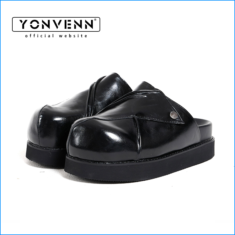 Men'S Shoes Birkenstock - レトロデザインの手作りビルケンシューズ メンズ トップレイヤー牛革スリッパ ビッグラウンドトゥレザーシューズ