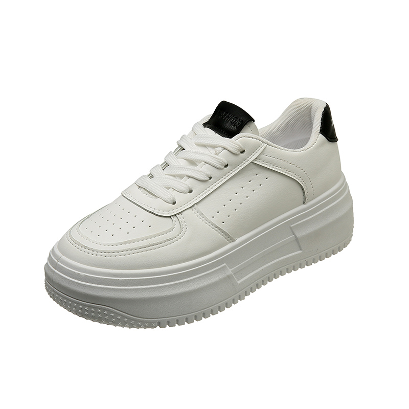 Casual Sneaker Low - 2026年春秋ファッション新作 通気性抜群 ホワイトシューズ レディース カジュアルスポーツ 厚底シューズ