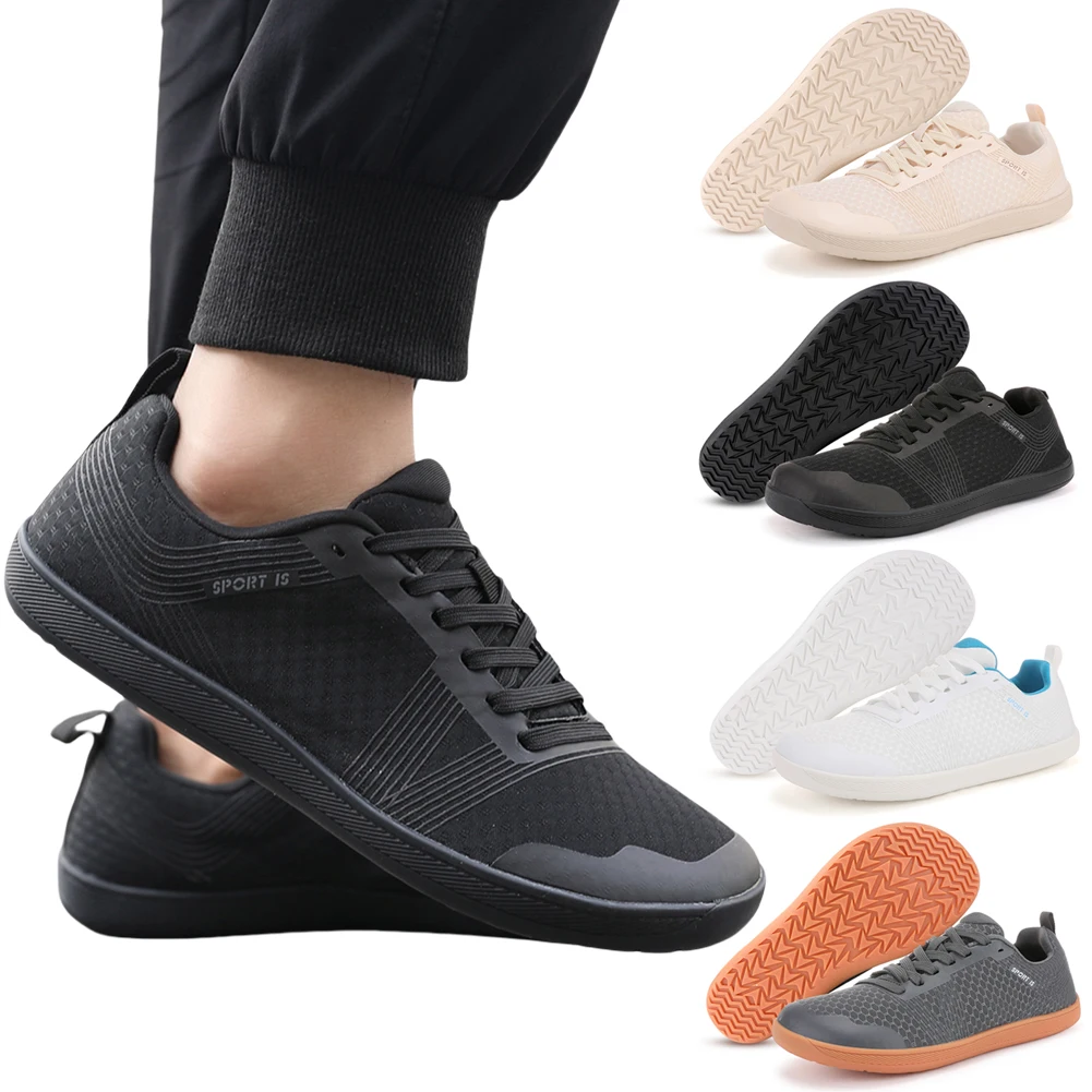Men'S Shoes Wide Width - 男性と女性のためのミニマリストの裸足の靴,クロストレーナー,滑り止め,つま先の広いウォーキングシューズ,通気性,軽量テニスシューズ