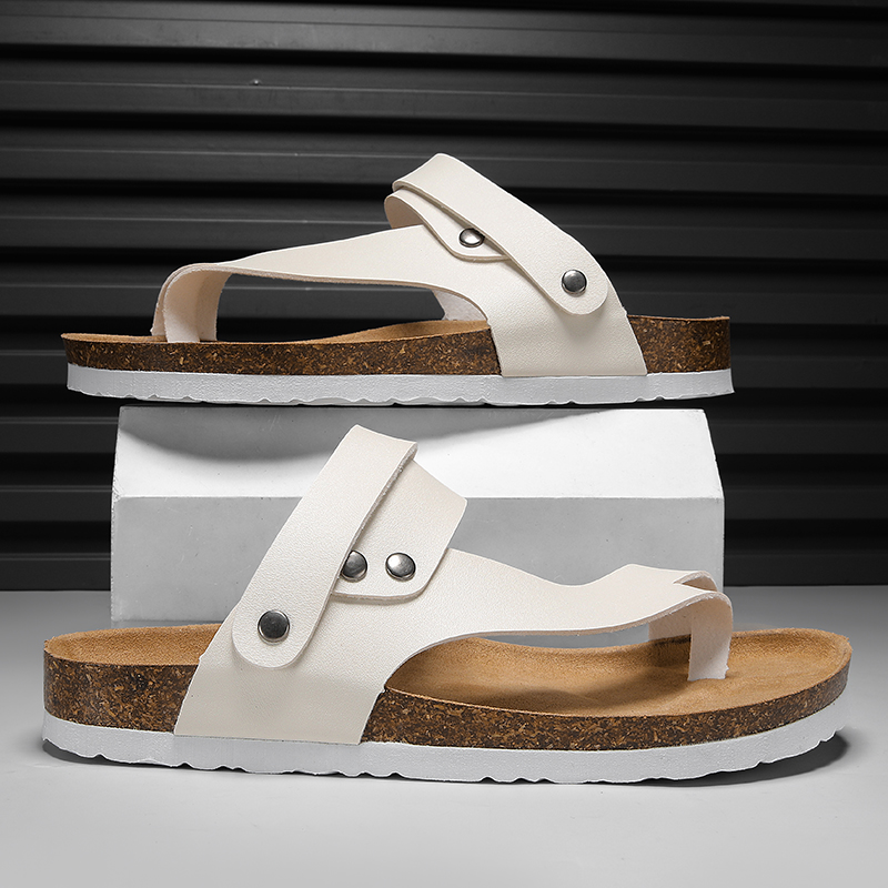 Men'S Shoes Birkenstock - 男性用のつま先が開いたビーチサンダル,通気性のあるカジュアルシューズ,柔らかな底,厚手,快適で滑りにくい
