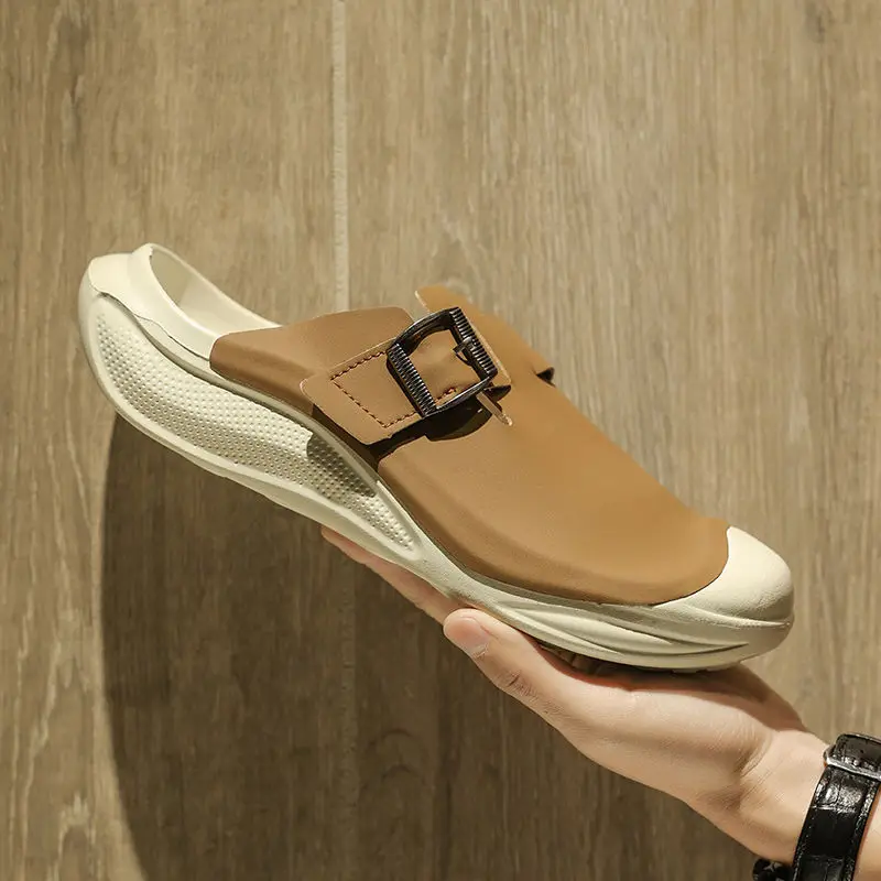 Men'S Shoes Birkenstock - スライドハーフフラットアウトドアデザイナー高級メンズシューズY2Kエレガント低価格格安靴在庫処分サマーセール男性用スリッパブラウン