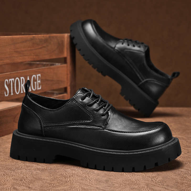 Men Shoes Expensive - ラウンドトゥ レースアップ スポーツ ドレスシューズ 男性用 結婚式用