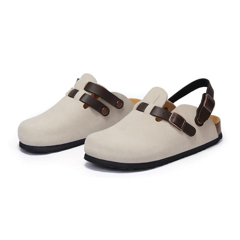 Men'S Shoes Birkenstock - レディースコルクスリッパファッション包頭セミトレーラーサマーフラットボトム滑り止めラウンドトゥメリージェーンシューズ女性男性サンダルシューズ