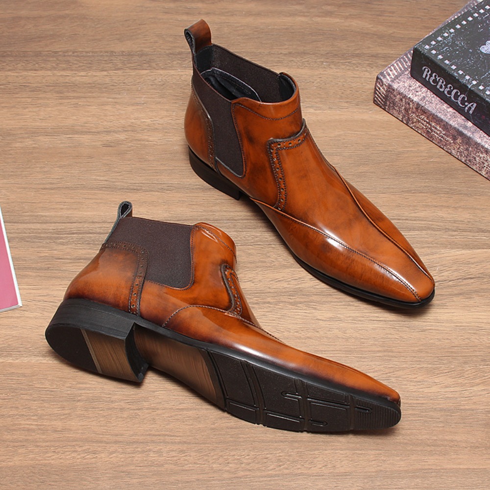 Men'S Shoes Business Casual - 高級本革メンズシューズ チェルシーブーツ カジュアルで快適なメンズアンクルブーツ ブリティッシュスタイル メンズファッションブーツ サイズ37-45