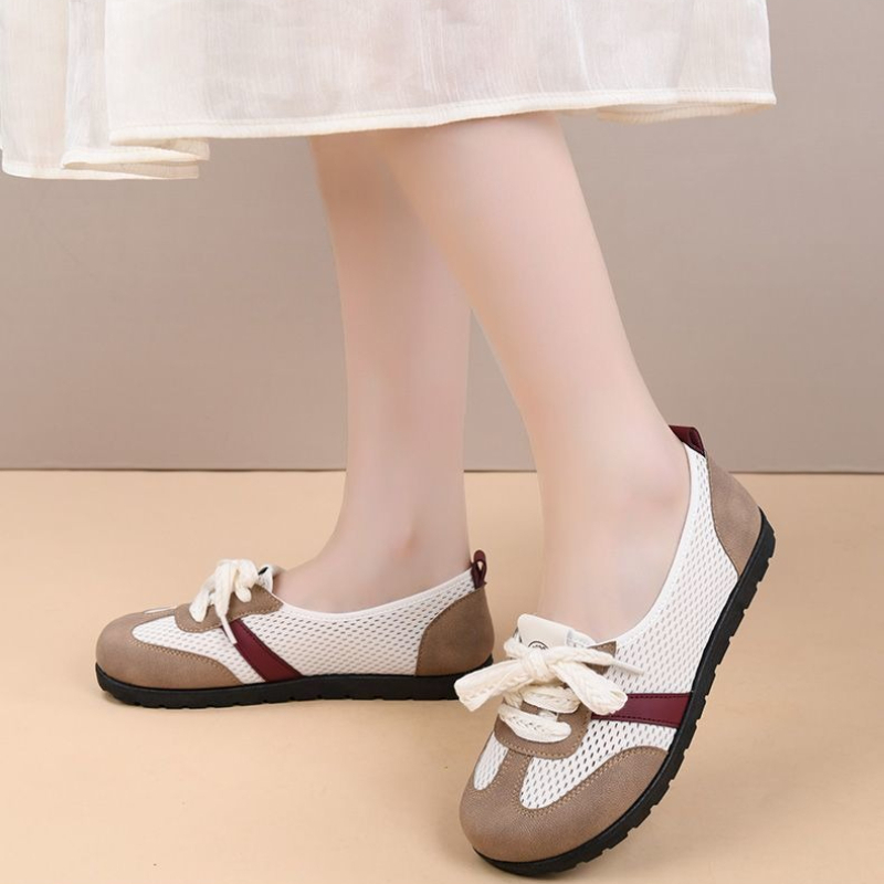 女性用メッシュスリッポンシューズ、通気性のあるカットアウトフ - Mesh Trainer Breathable のレビューと価格