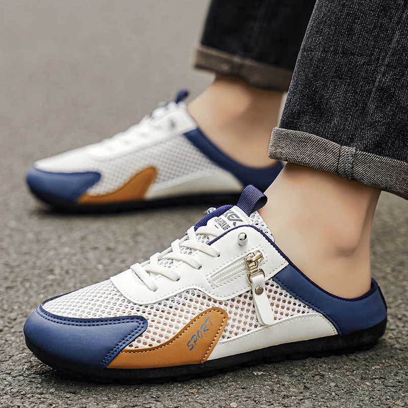夏用スリッパ男性用トレンディな平底通気性カジュアル屋内屋外ウ - Men'S Shoes Casual Sneakers のレビューと価格