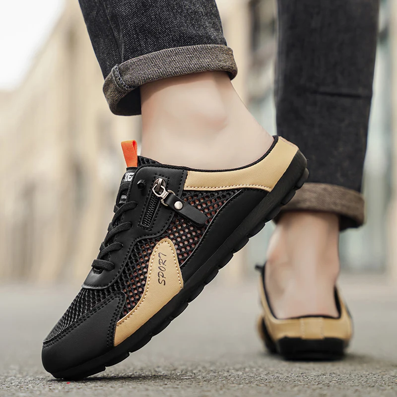 夏用スリッパ男性用トレンディな平底通気性カジュアル屋内屋外ウ - Men'S Shoes Casual Sneakers のレビューと価格