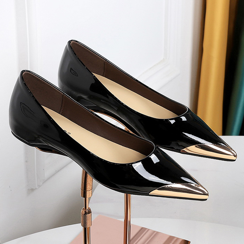 BIGTREE 靴ローヒールの女性の靴パテントレザーウェッジ - Men'S Shoes To Women'S Size のレビューと価格