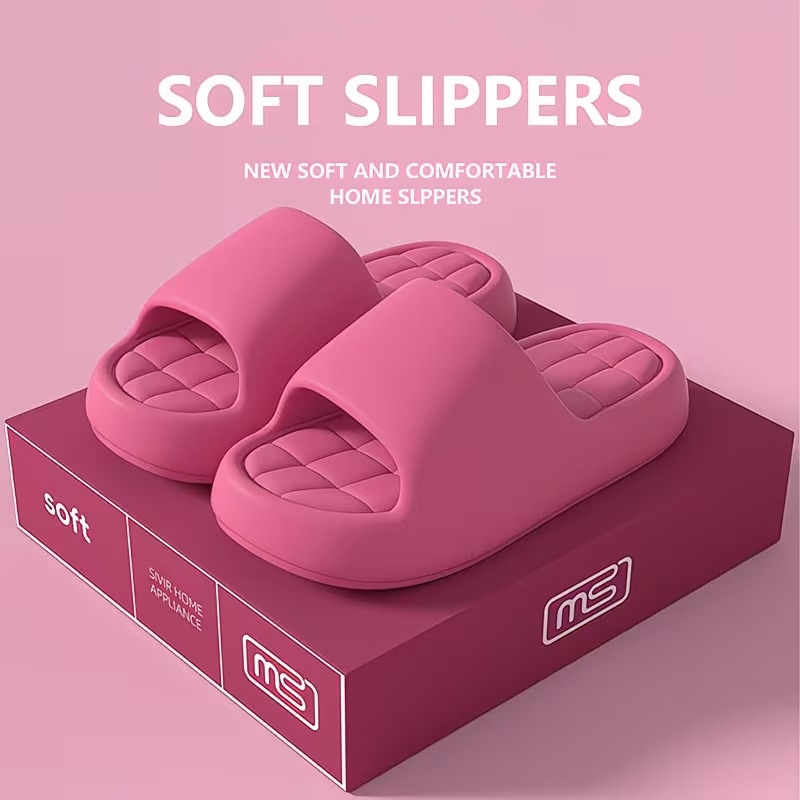 女性の夏のスリッパ浴室シャワーシューズ厚いソフトソールノンス - Men'S Shoes To Women'S Size のレビューと価格
