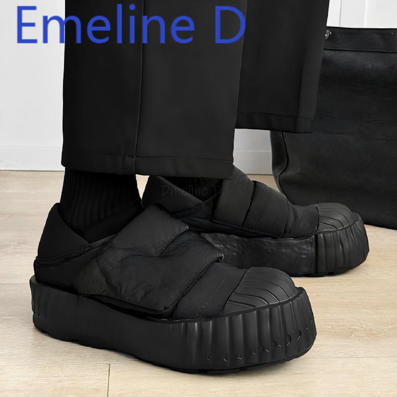 カップル用スノーブーツ 厚手のベルベットと暖かいベルクロデザ - Men'S Shoes With Velcro のレビューと価格