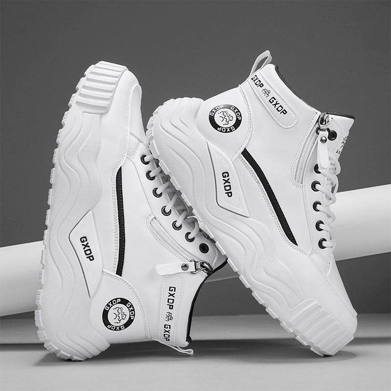 メンズハイカットホワイトレザースニーカー A/W 2026、 - Men'S Shoes Casual Sneakers のレビューと価格