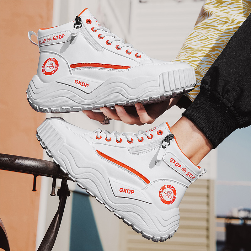 メンズハイカットホワイトレザースニーカー A/W 2026、 - Men'S Shoes Casual Sneakers のレビューと価格