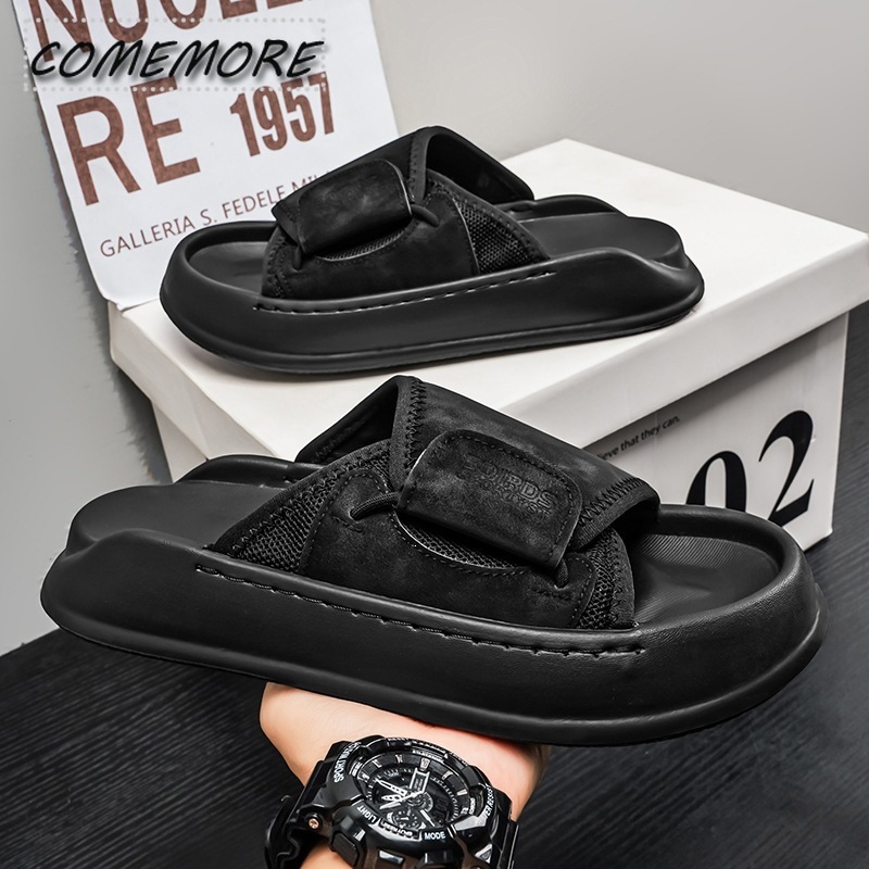 Comemore メンズ厚底室内室外スリッパ 夏用女性用ソフ - Men'S Shoes With Velcro のレビューと価格