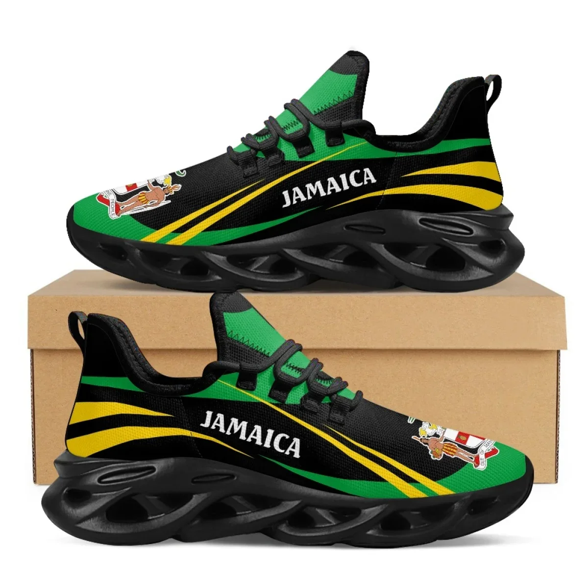 ジャマイカ国旗プリントシューズメンズスニーカー 2022 ブ - Mesh Trainer Breathable のレビューと価格