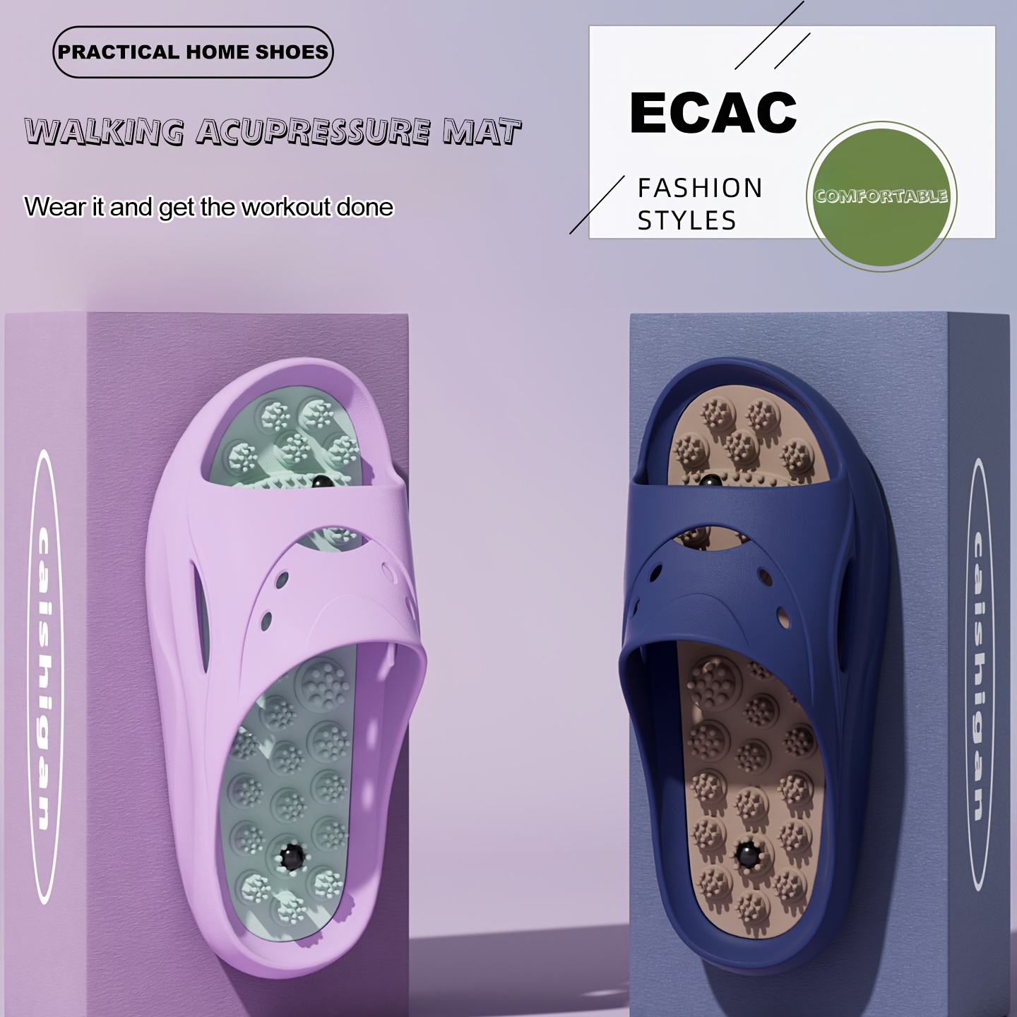 女性男性用EVAマッサージスリッパ厚底バスルームスライド滑り - Men'S Shoes To Women'S Size のレビューと価格