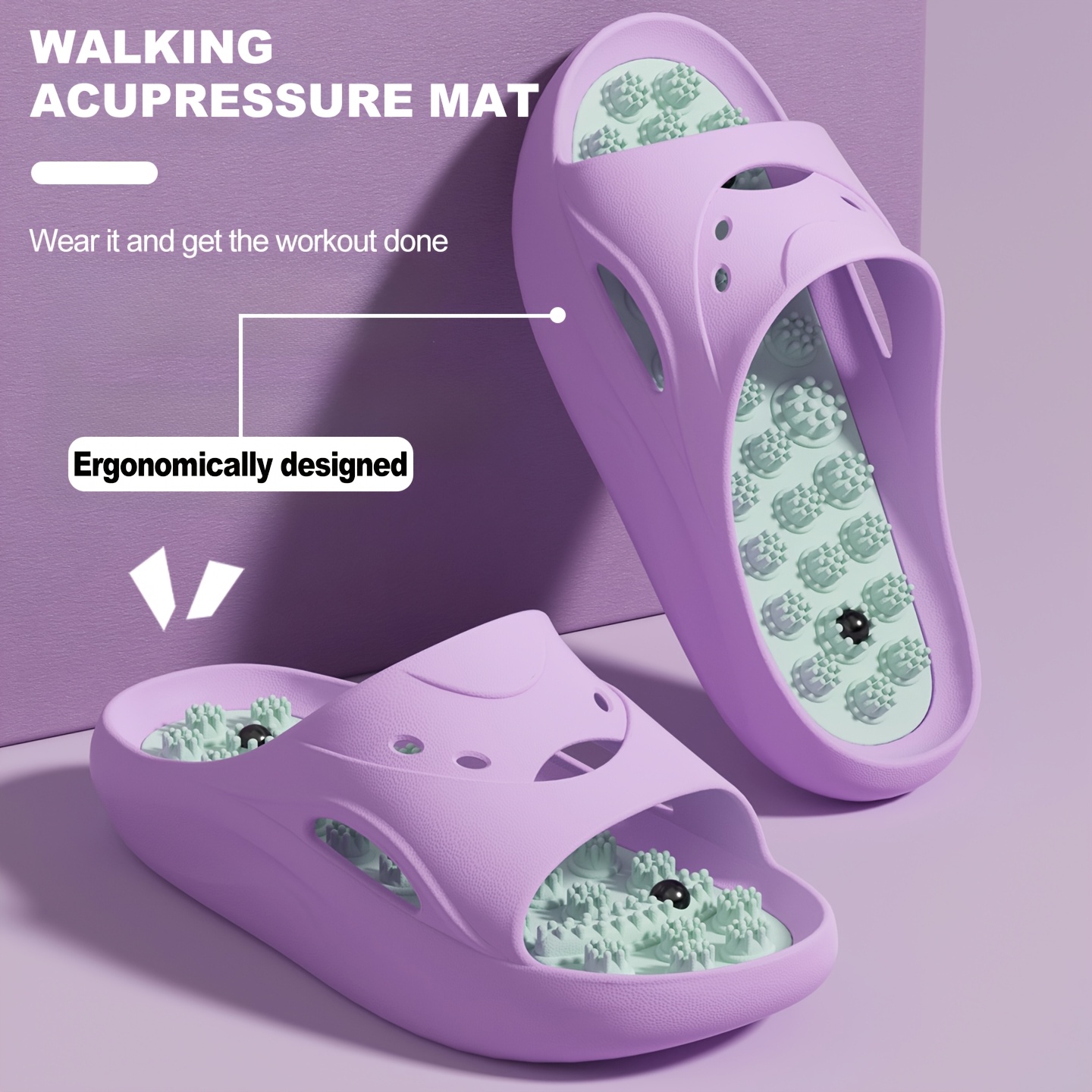 女性男性用EVAマッサージスリッパ厚底バスルームスライド滑り - Men'S Shoes To Women'S Size のレビューと価格