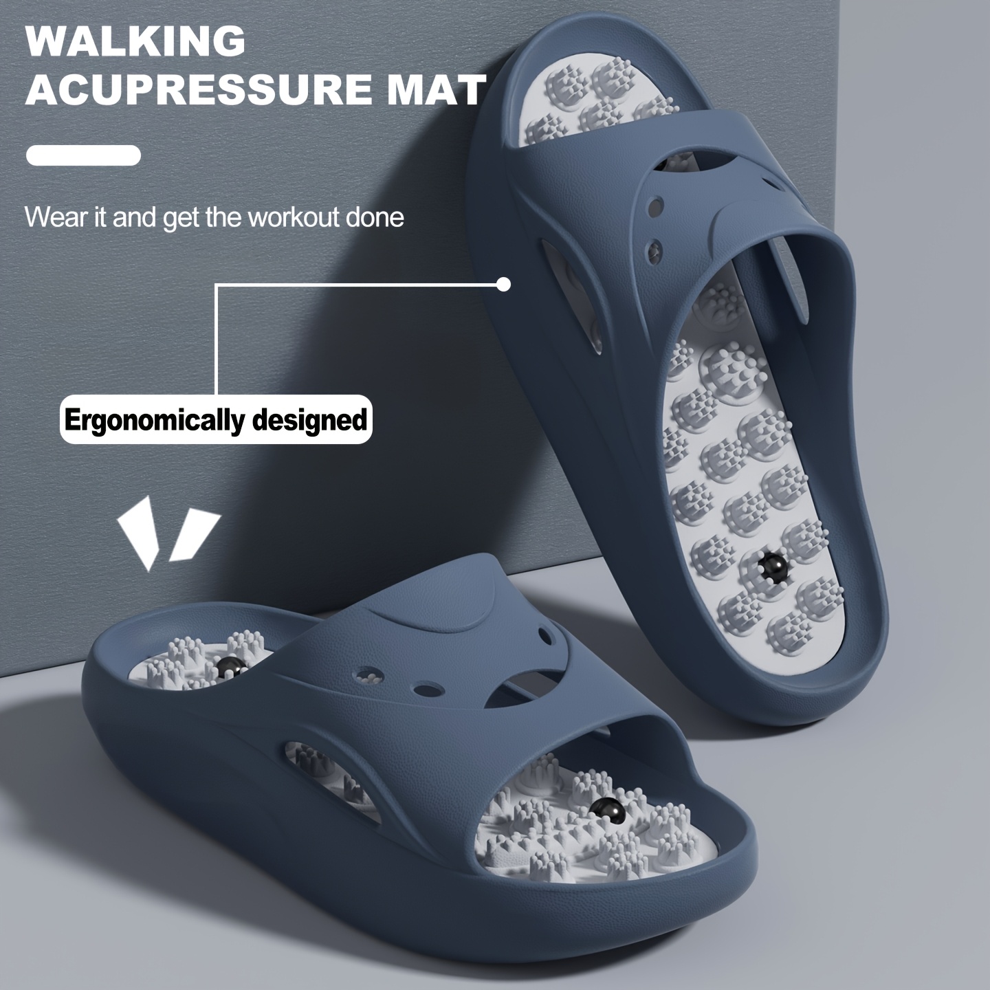 女性男性用EVAマッサージスリッパ厚底バスルームスライド滑り - Men'S Shoes To Women'S Size のレビューと価格