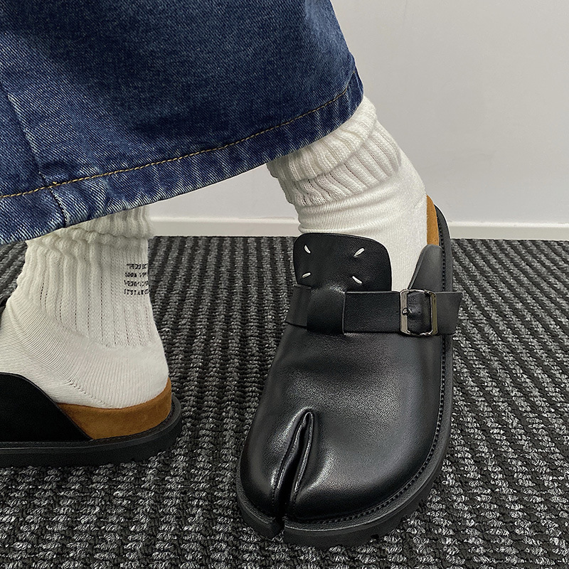 メンズスプリットトゥスリッパ、牛革タビニンジャスリップフラッ - Men'S Shoes Birkenstock のレビューと価格