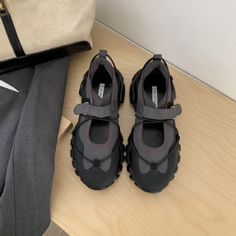 スポーティーなチャンキープラットフォームメリージェーンシュー - Men'S Shoes With Velcro のレビューと価格