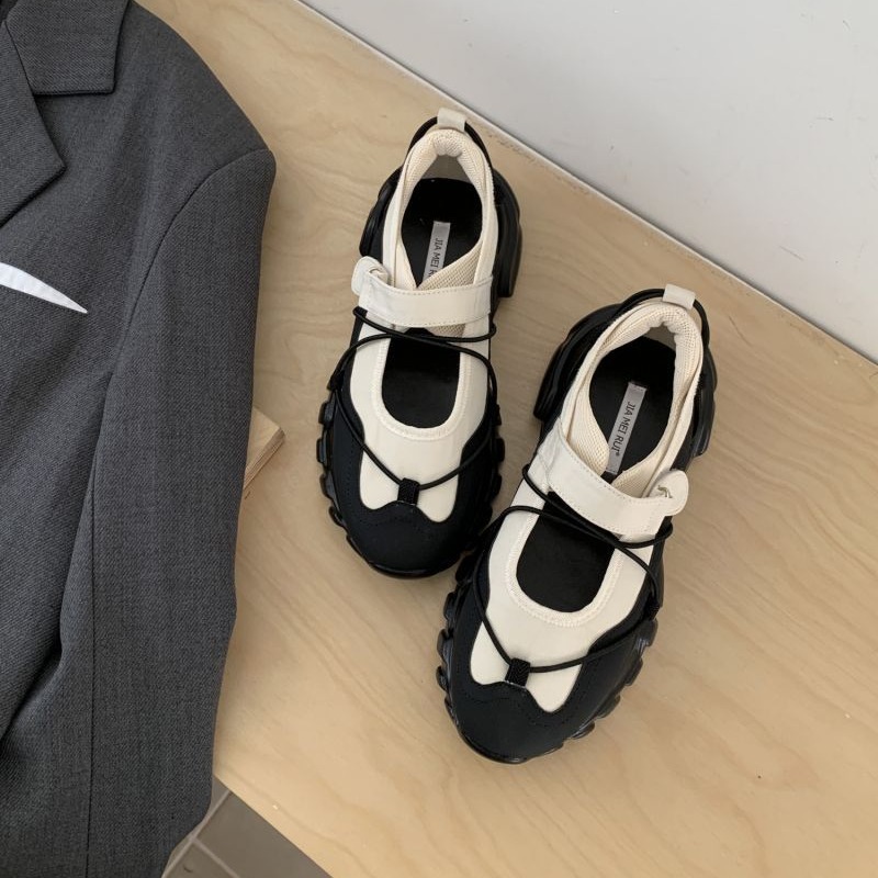 スポーティーなチャンキープラットフォームメリージェーンシュー - Men'S Shoes With Velcro のレビューと価格