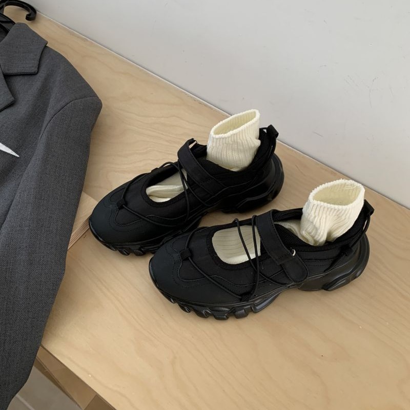 スポーティーなチャンキープラットフォームメリージェーンシュー - Men'S Shoes With Velcro のレビューと価格
