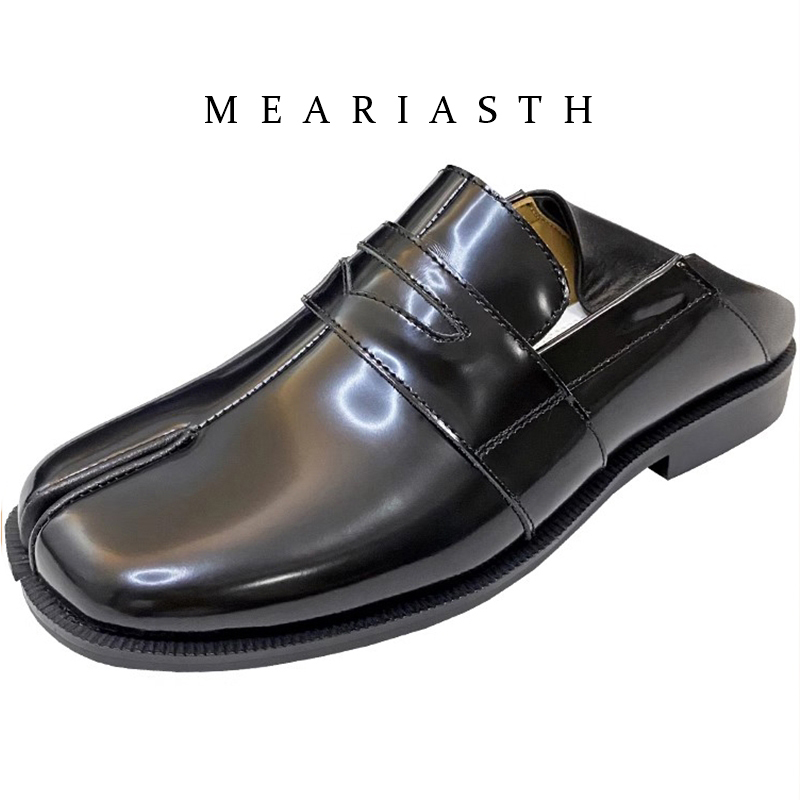 黒のタビシューズ、スプリットトゥ、パテントレザー、女性用ロー - Men'S Shoes Wide Width のレビューと価格