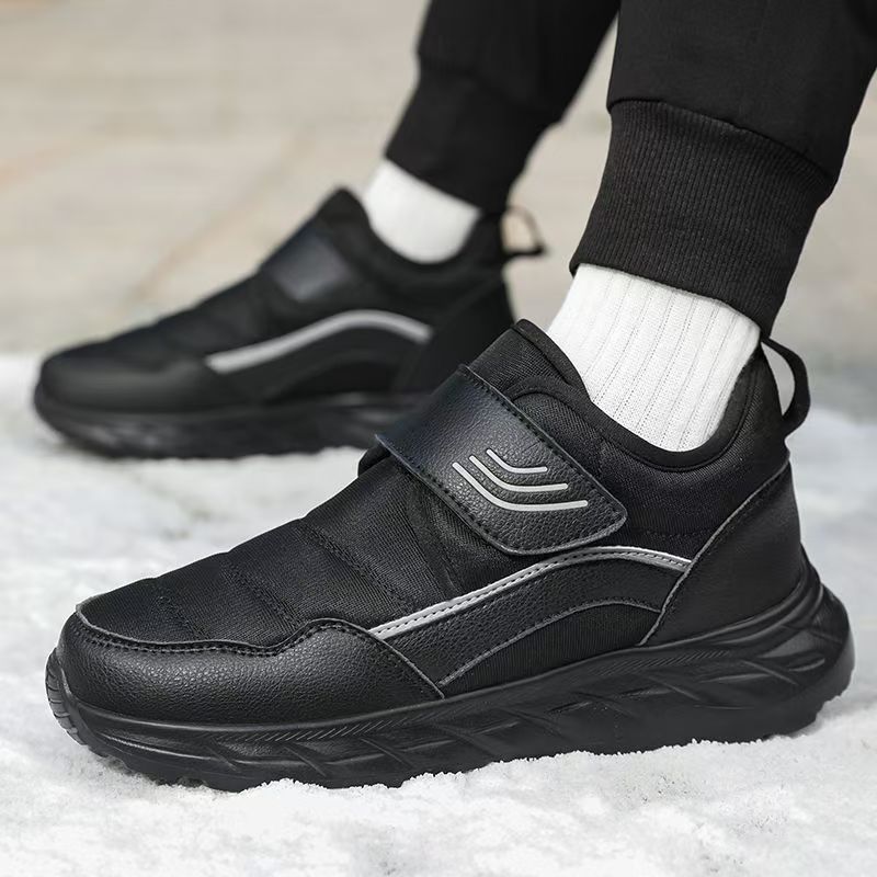 メンズ冬用新作ビッグサイズベルクロアンクルスノーブーツ、ユニ - Men'S Shoes With Velcro のレビューと価格