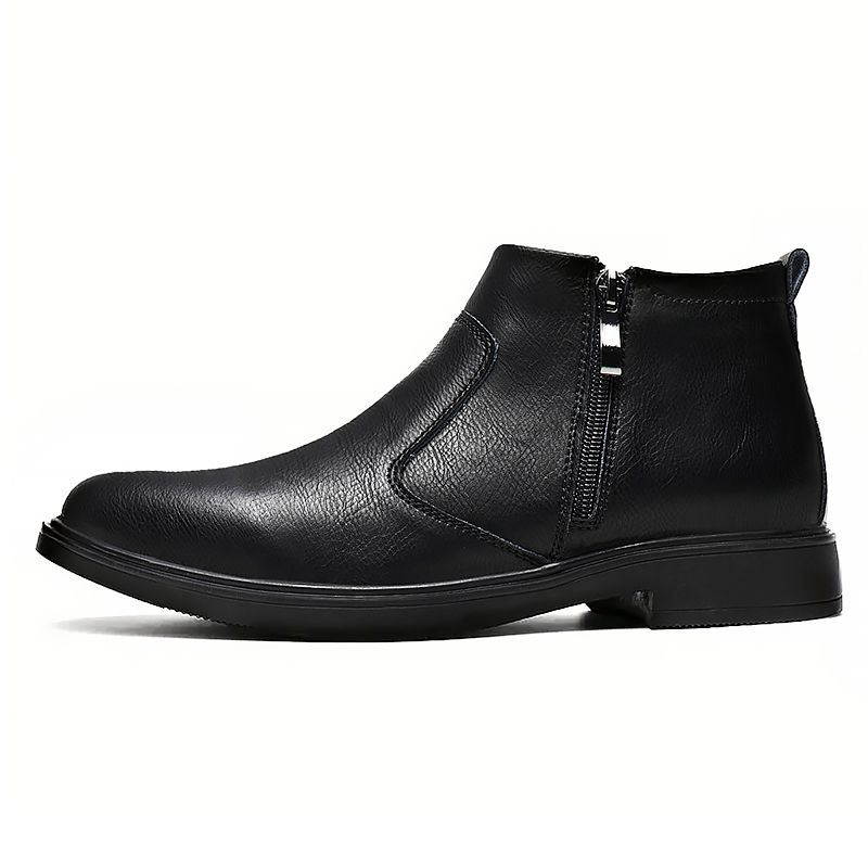 秋と冬の新しいメンズハイカットレザーシューズ、ジッパー付きレ - Men'S Shoes Business Casual のレビューと価格