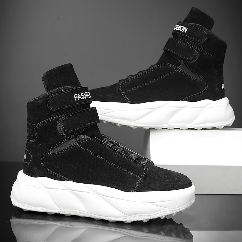 2026 パープルハイトップスニーカー男性ベルクロプラットフ - Men'S Shoes With Velcro のレビューと価格