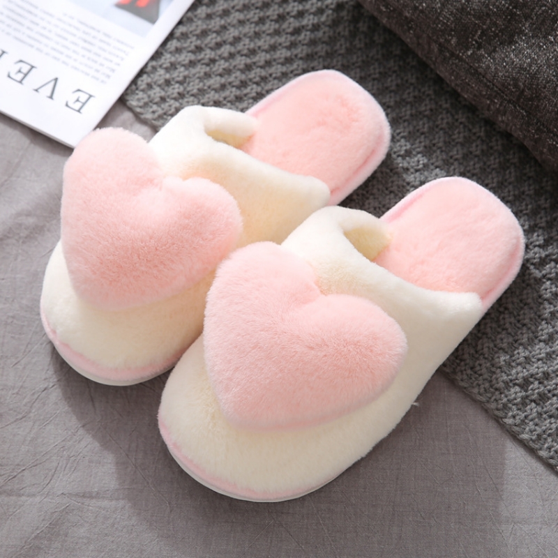 冬暖かいハート柄綿スリッパ女性屋内カジュアル快適なサンダル男 - Men'S Shoes To Women'S Size のレビューと価格