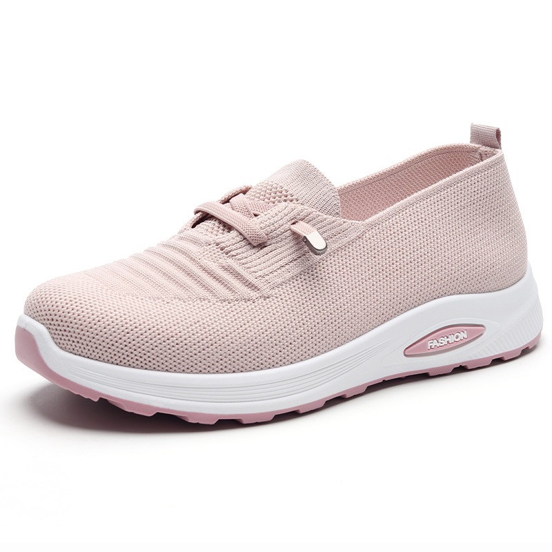 女性通気性ウォーキングシューズスリッポン弾性レーススニーカー - Mesh Trainer Breathable のレビューと価格