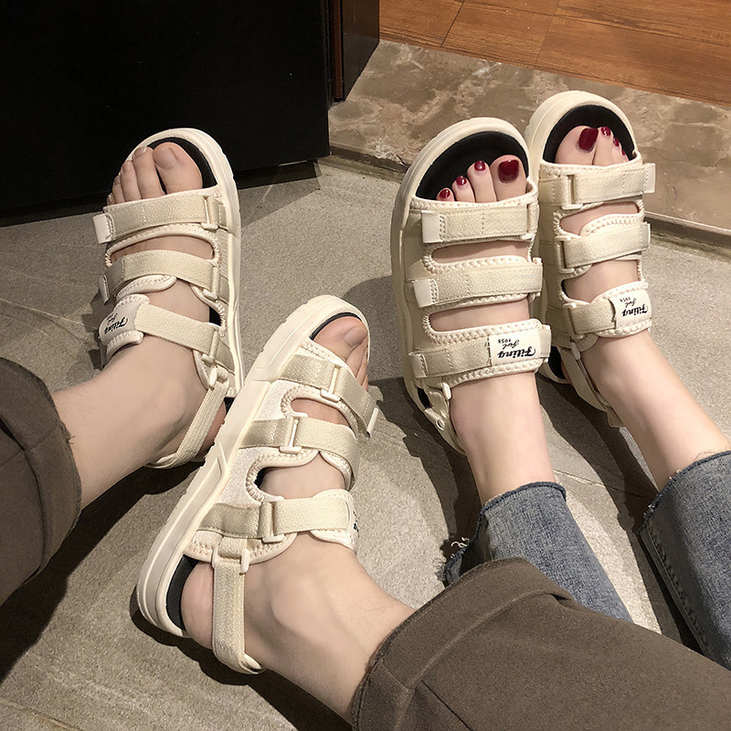 夏用裸足サンダル 男女兼用 ソフトボトム ベルクロ ファッシ - Men'S Shoes With Velcro のレビューと価格