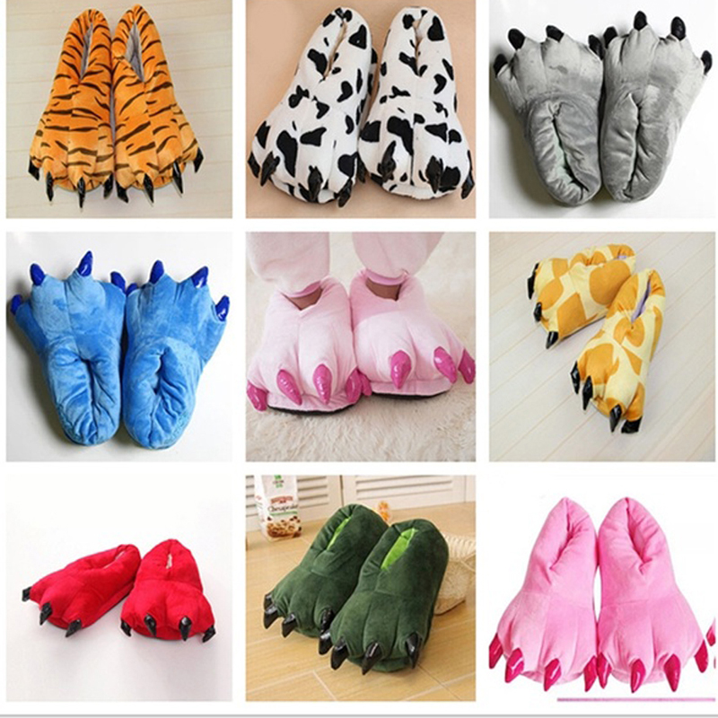 冬用暖かいソフト室内スリッパ、男女兼用、面白い動物の足型、ク - Men'S Shoes To Women'S Size のレビューと価格
