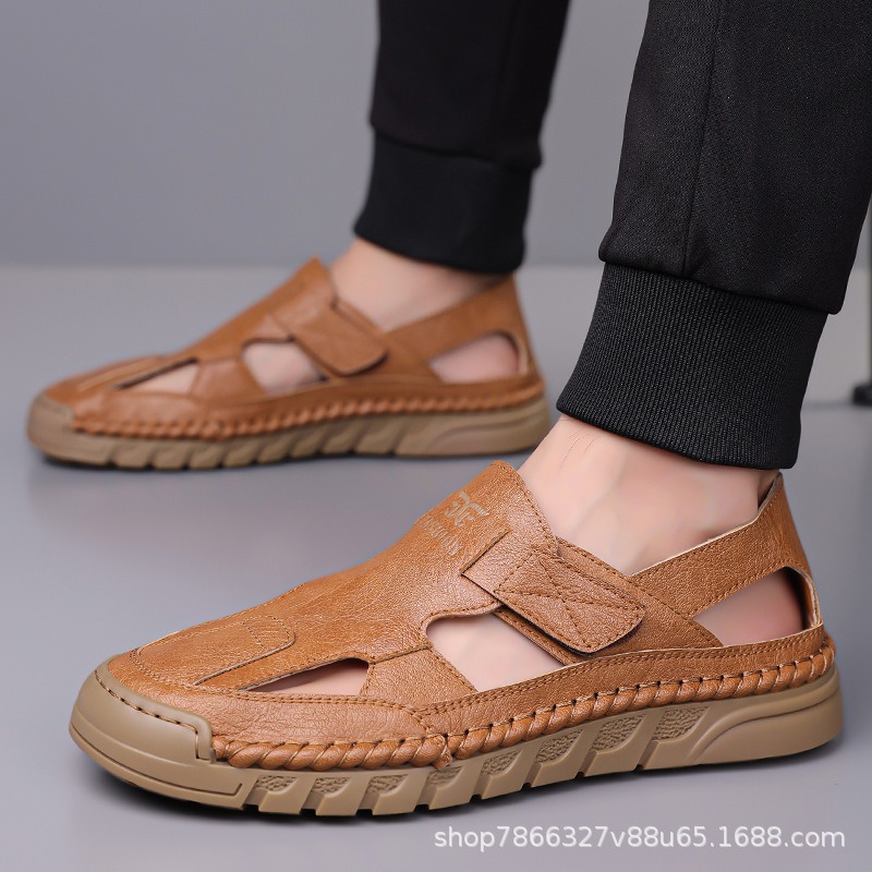 ホールシューズ メンズ 夏新作 ハンドメイド オンライン カ - Men'S Shoes With Velcro のレビューと価格