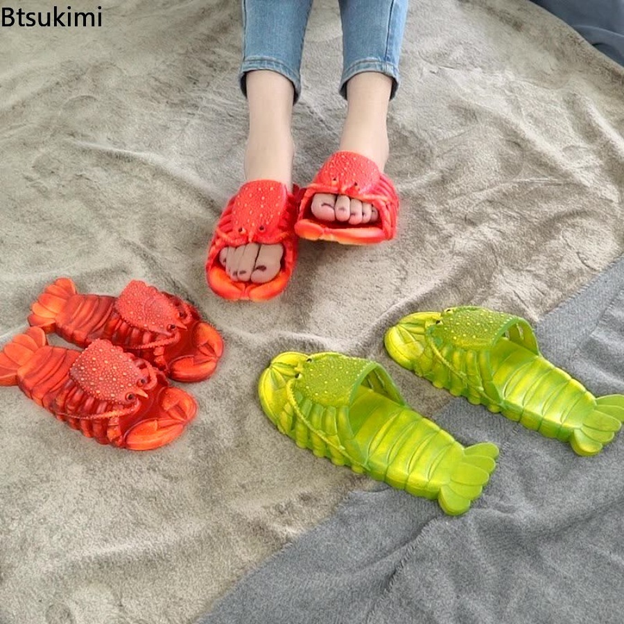 2026年新作 夏用 楽しい漫画風ロブスタースリッパ PVC - Men'S Shoes To Women'S Size のレビューと価格