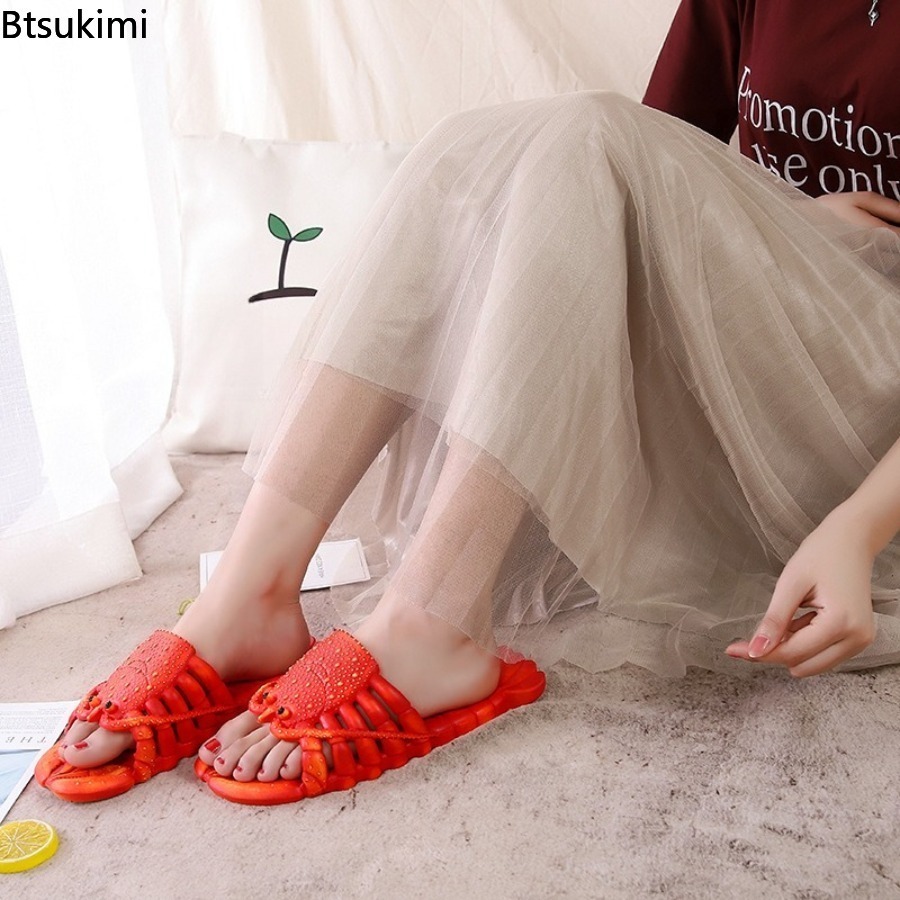 2026年新作 夏用 楽しい漫画風ロブスタースリッパ PVC - Men'S Shoes To Women'S Size のレビューと価格