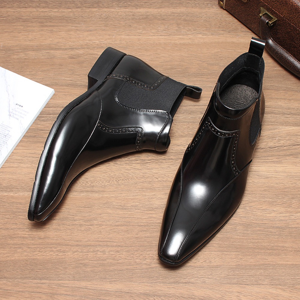 高級本革メンズシューズ チェルシーブーツ カジュアルで快適な - Men'S Shoes Business Casual のレビューと価格