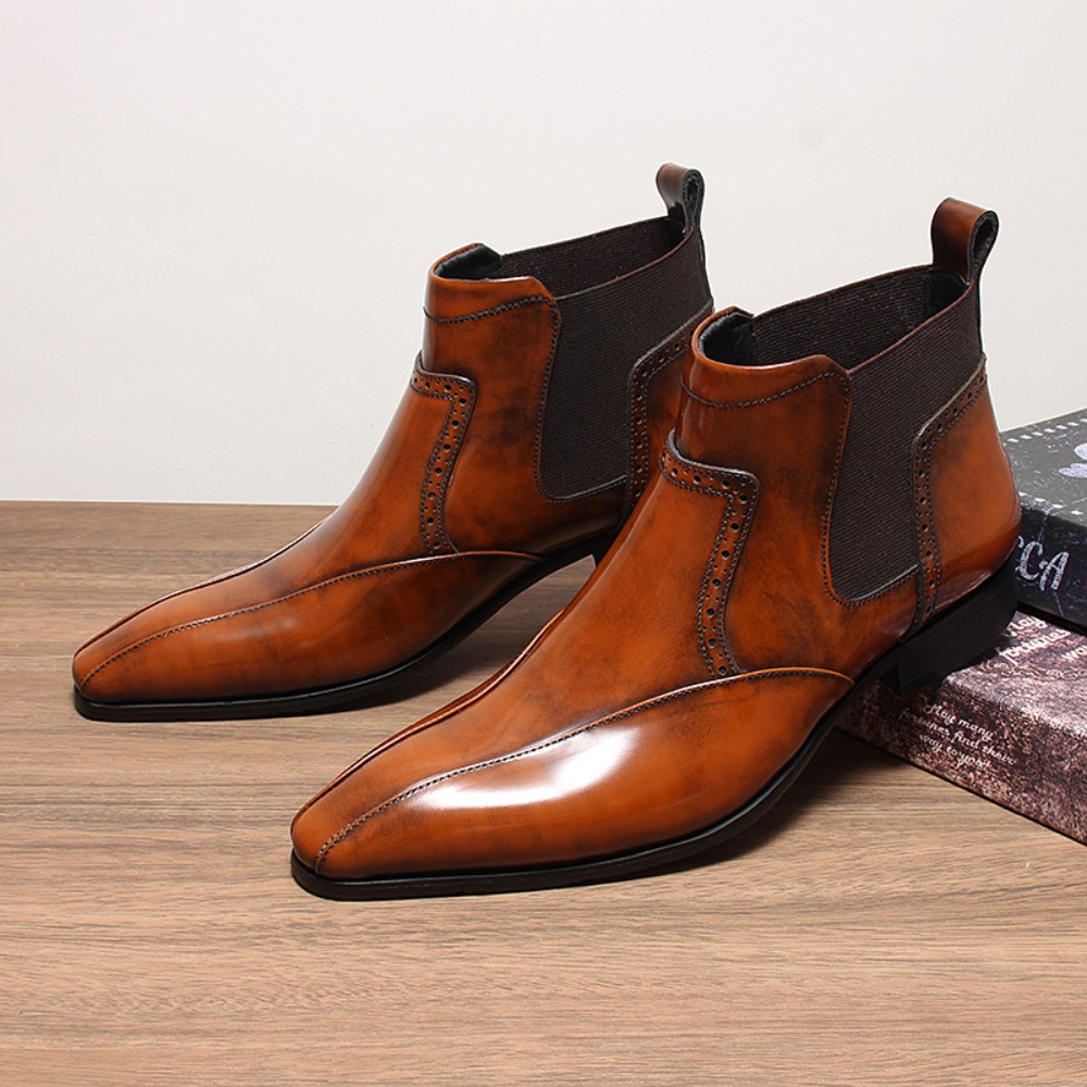 高級本革メンズシューズ チェルシーブーツ カジュアルで快適な - Men'S Shoes Business Casual のレビューと価格