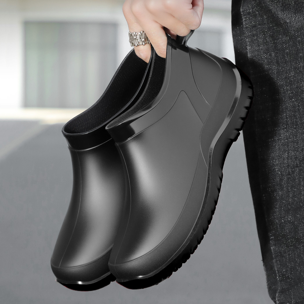 レインブーツメンズ防水シューズ厚みのあるウォーターブーツ屋外 - Men'S Shoes Water Resistant のレビューと価格