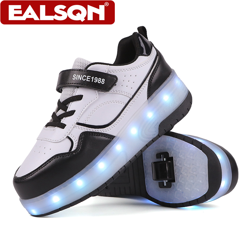 新しい子供用LEDライトアップローラースケートシューズ、ダブ - Men Shoes Men のレビューと価格
