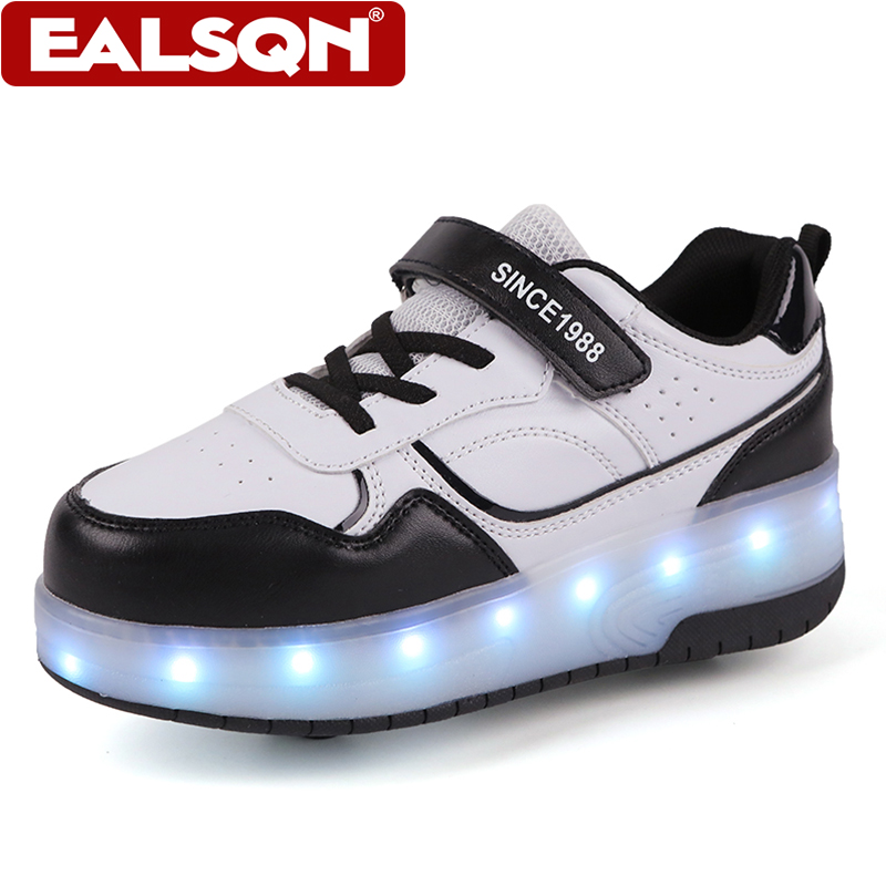 新しい子供用LEDライトアップローラースケートシューズ、ダブ - Men Shoes Men のレビューと価格
