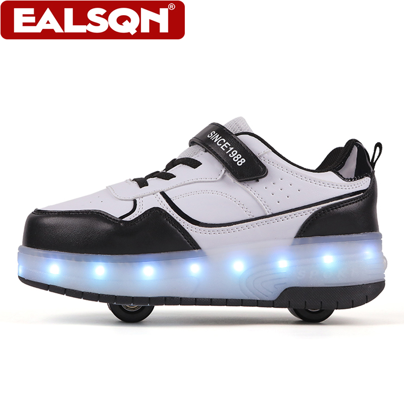 新しい子供用LEDライトアップローラースケートシューズ、ダブ - Men Shoes Men のレビューと価格